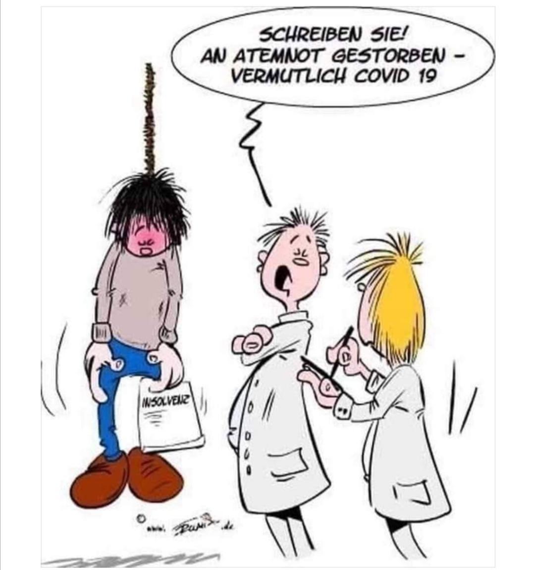 An Atemnot gestorben, vermutlich Covid19